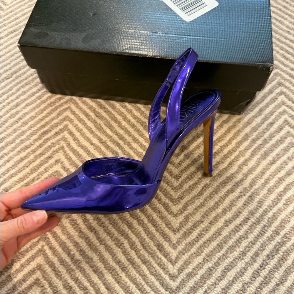 Dkny Purple Velvet Slingback Heels
